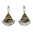 Genuine Sterling Silver Multicolor Inlay Post Earrings RX56149